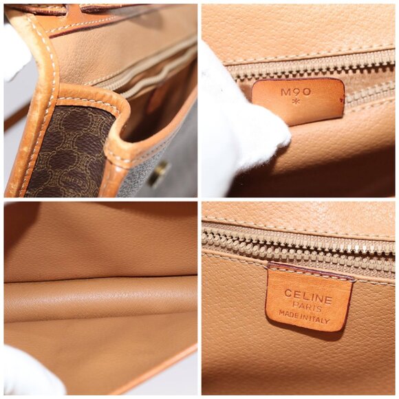 CELINE Macadam Canvas Shoulder Bag PVC Leather Brown Auth - Picture 14 of 15